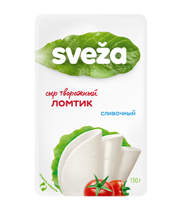 Curd cheese creamy, sliced